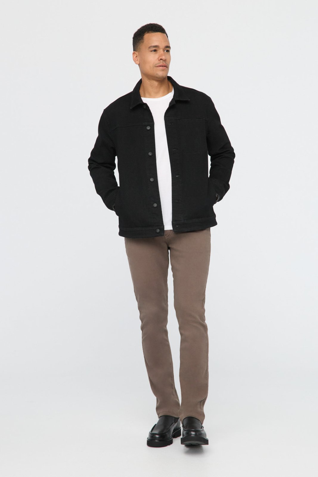 Men's Fleece-Lined Black Denim Jacket