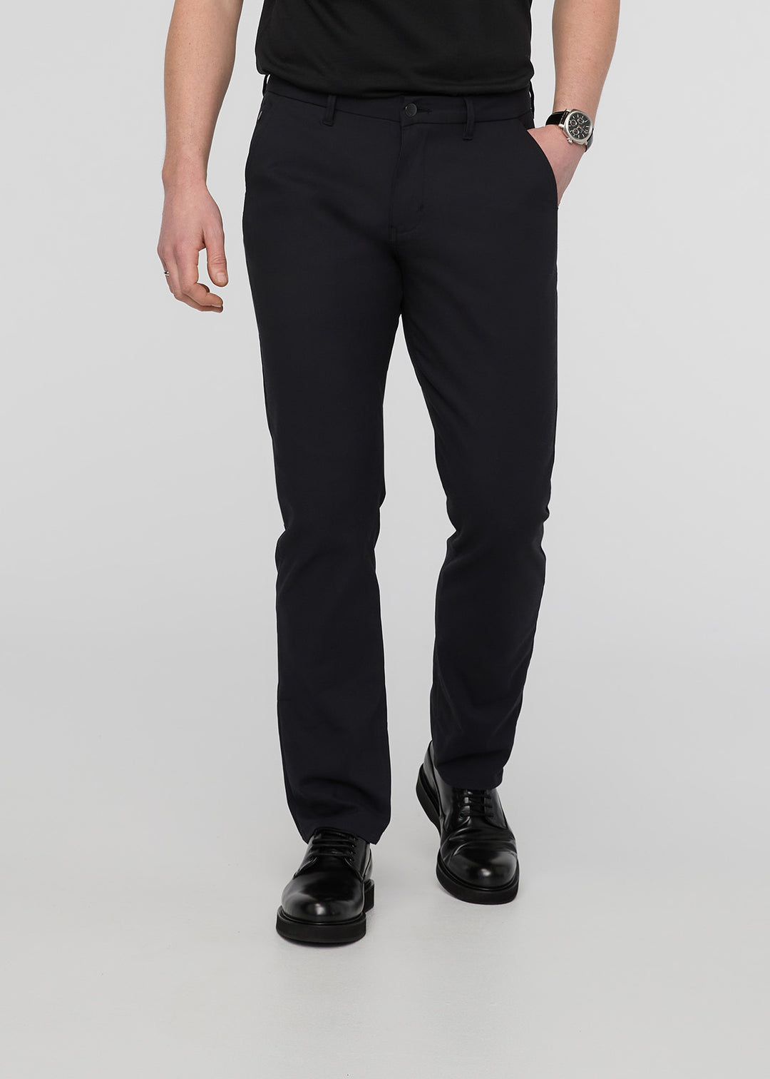 Men's Black Relaxed Fit Stretch Trouser