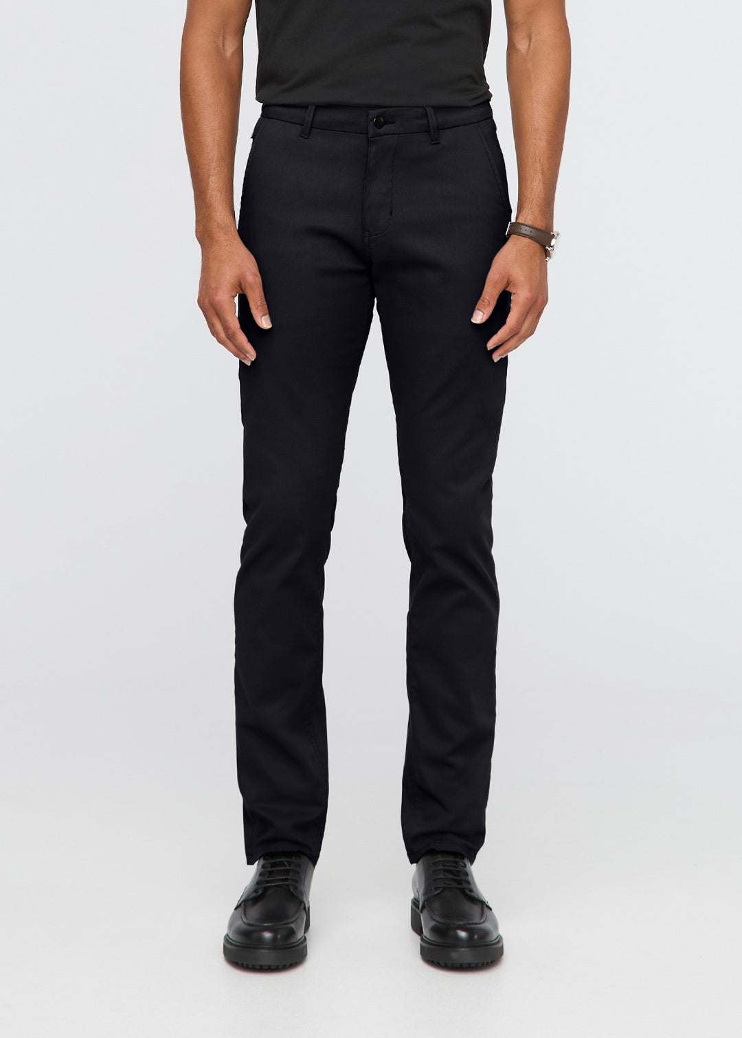 slim fit dress slacks J.M. Haggar mens J.m Haggar Stretch Superflex Waist Slim Fit Flat Front  Dress Casual Pants, Black, 33W x 32L US