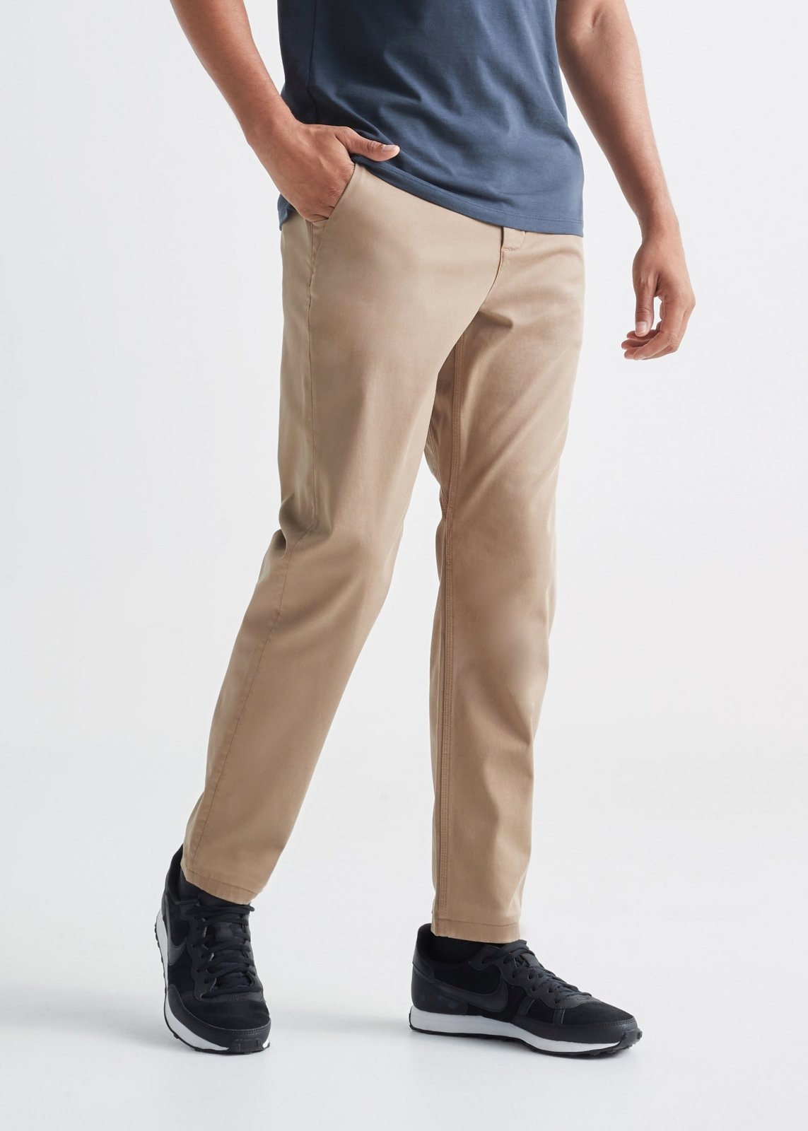 mens stretch khaki chino pant side