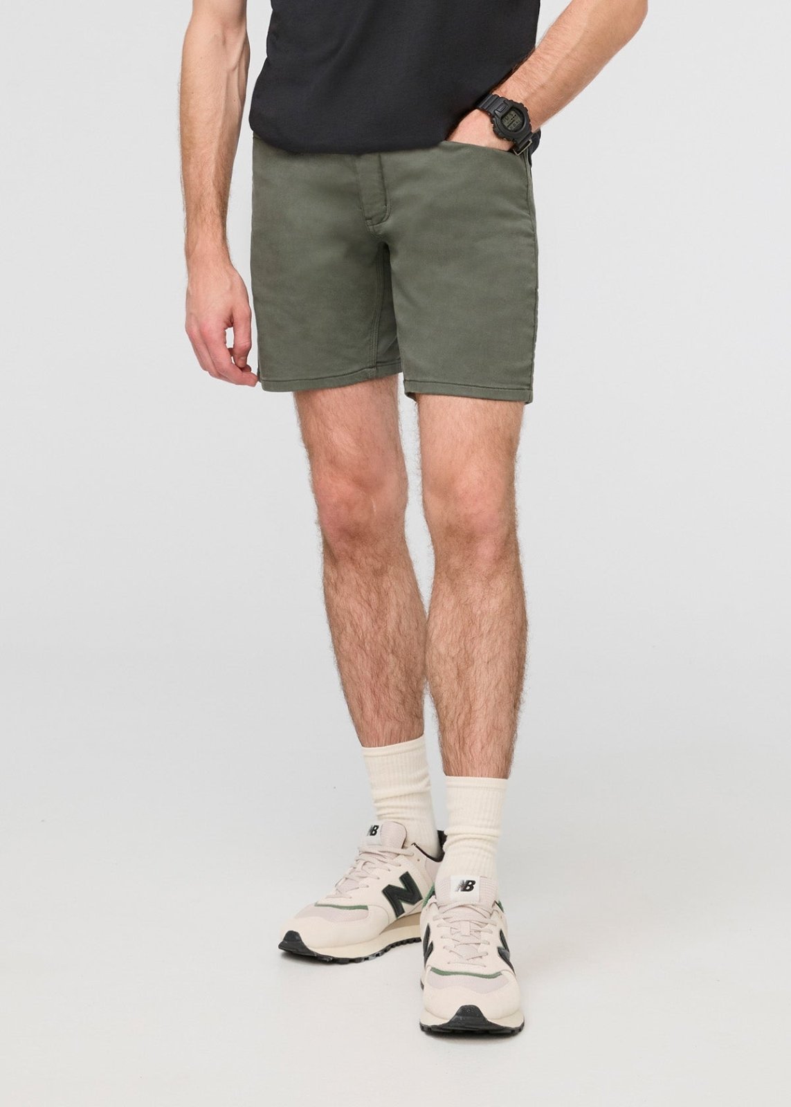 mens green slim fit performance short front