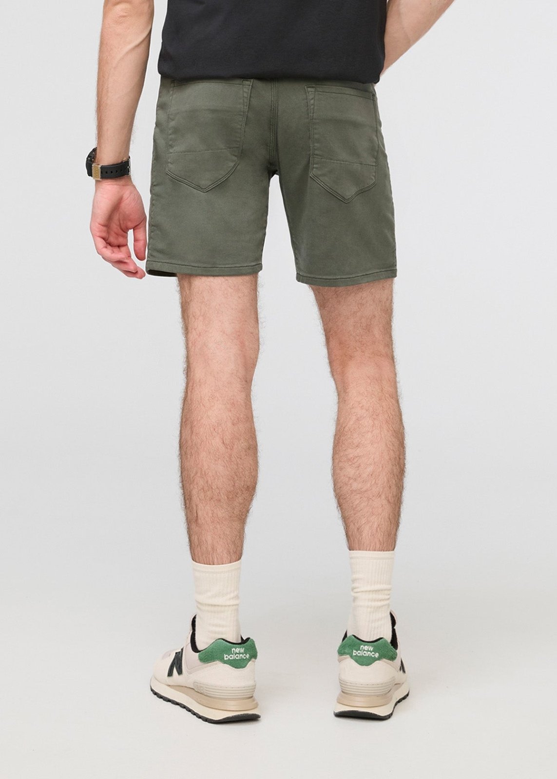 mens green slim fit performance short back