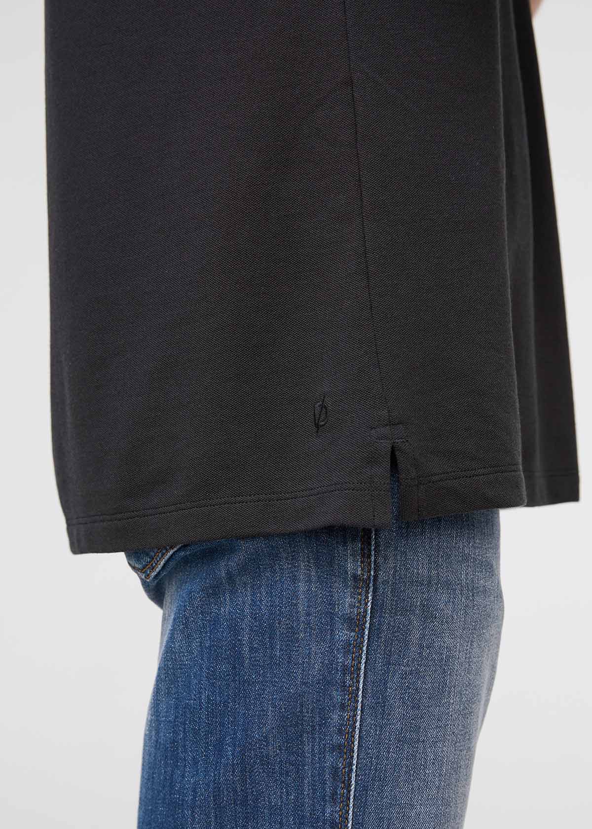 mens breathable black polo discrete embroidered branding