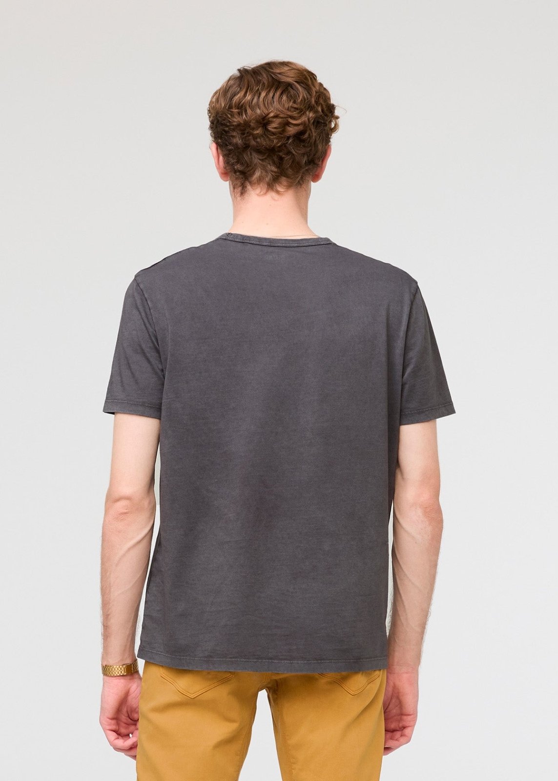 mens pima cotton vintage style grey t-shirt back
