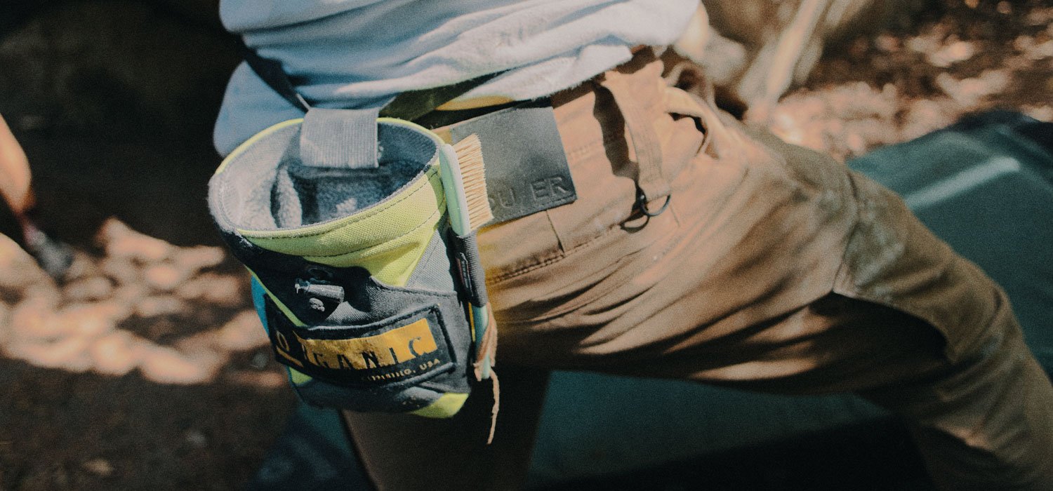 Rock climber wearing Adventure Pants