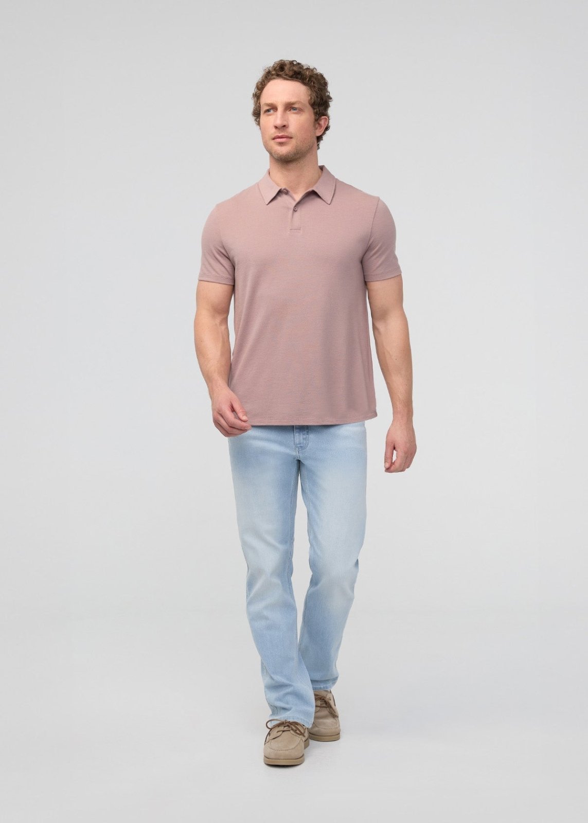 mens straight fit light blue jeans full body