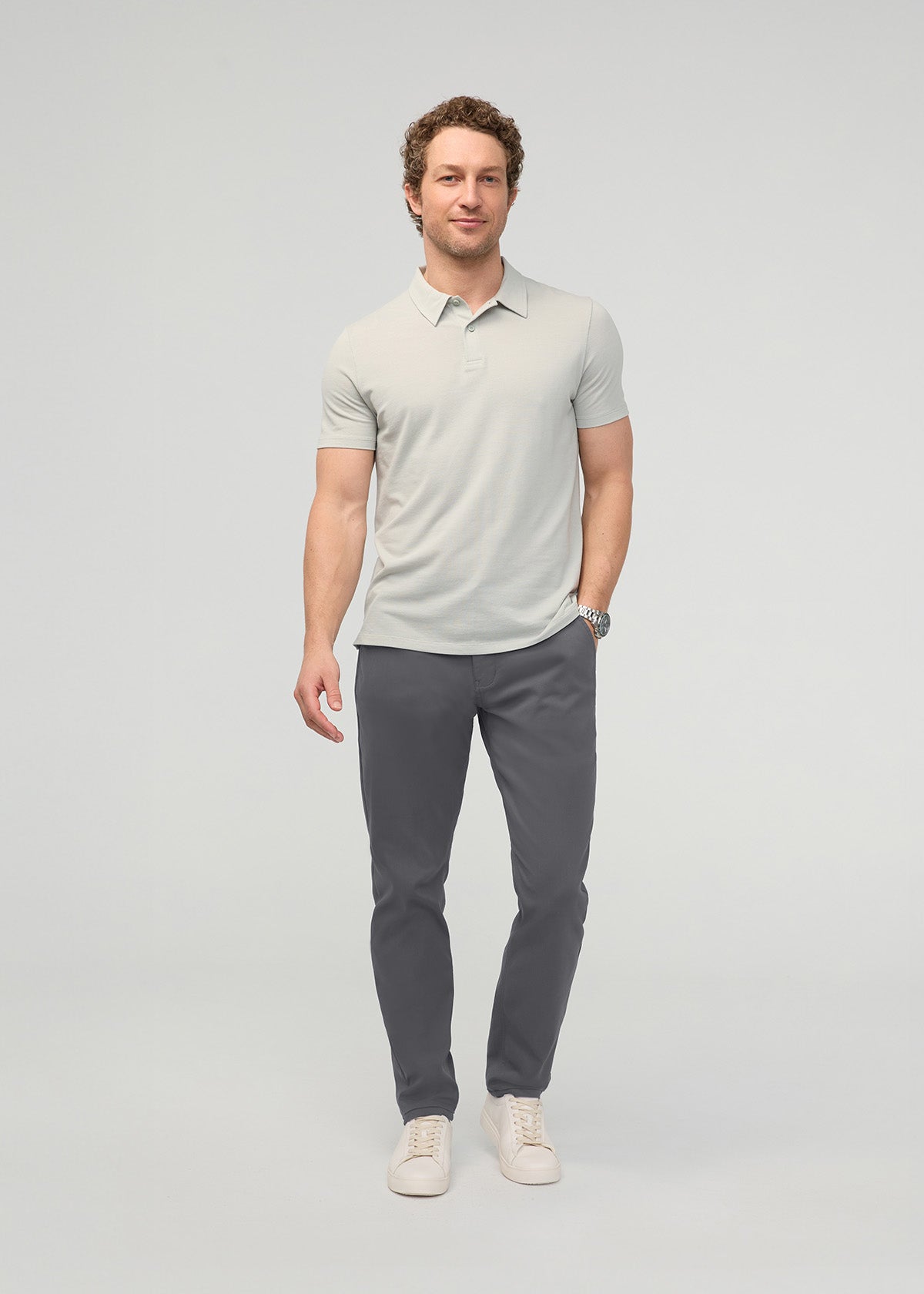 NuStretch Relaxed Taper Trouser - River Rock