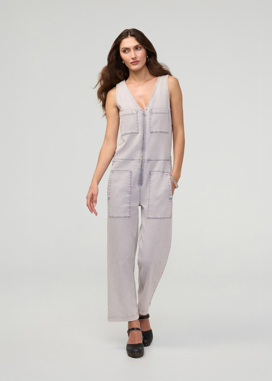 Women's Quartz Fade Stretch Denim Jumpsuit full body