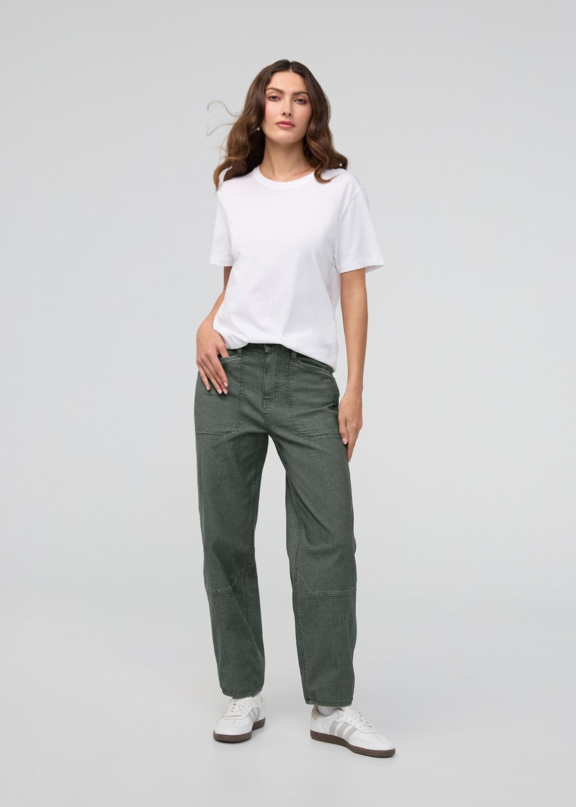 Women's Black Spruce Stretch Canvas Utility Pants full body