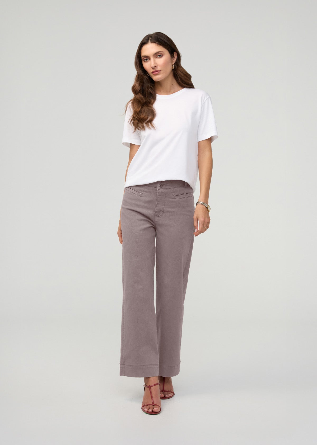 Women's Hazy Mauve High Rise Trouser Full Body