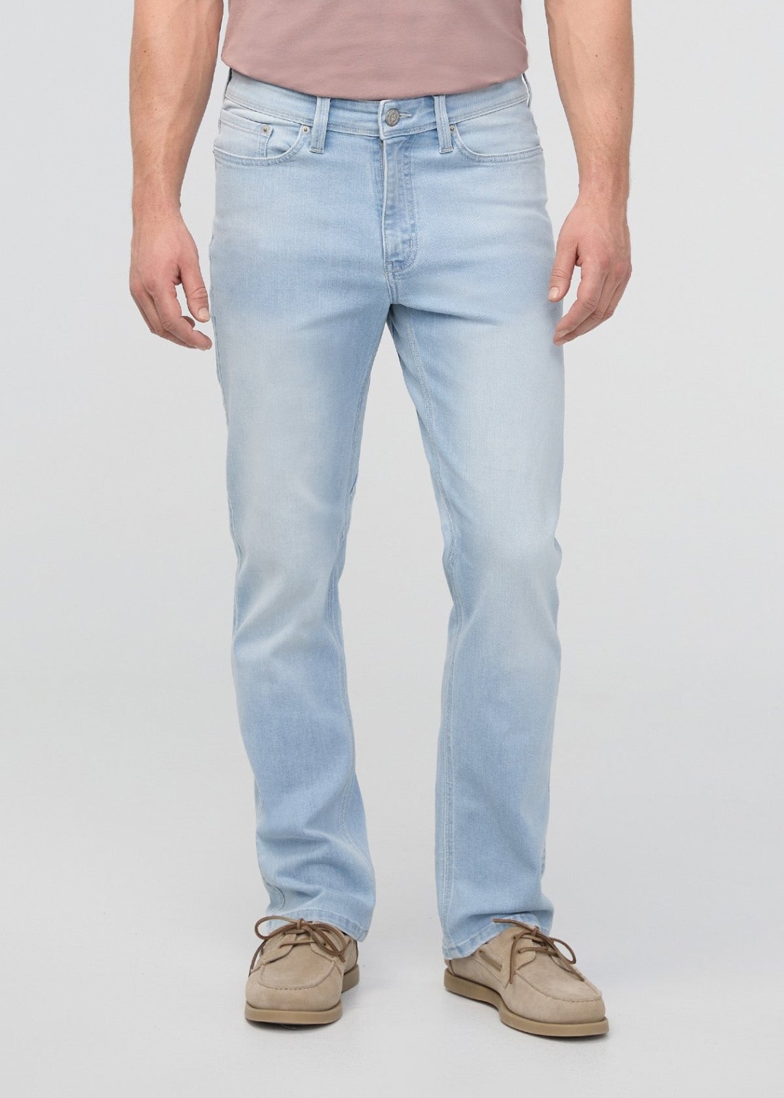 mens straight fit light blue jeans front