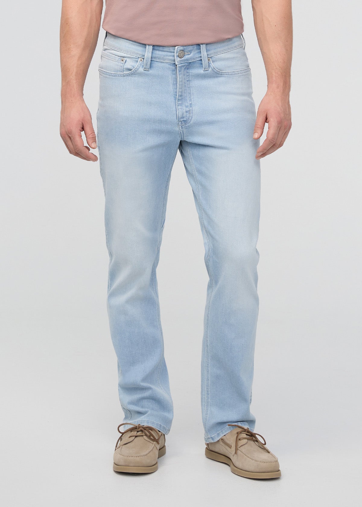 mens straight fit light blue jeans front