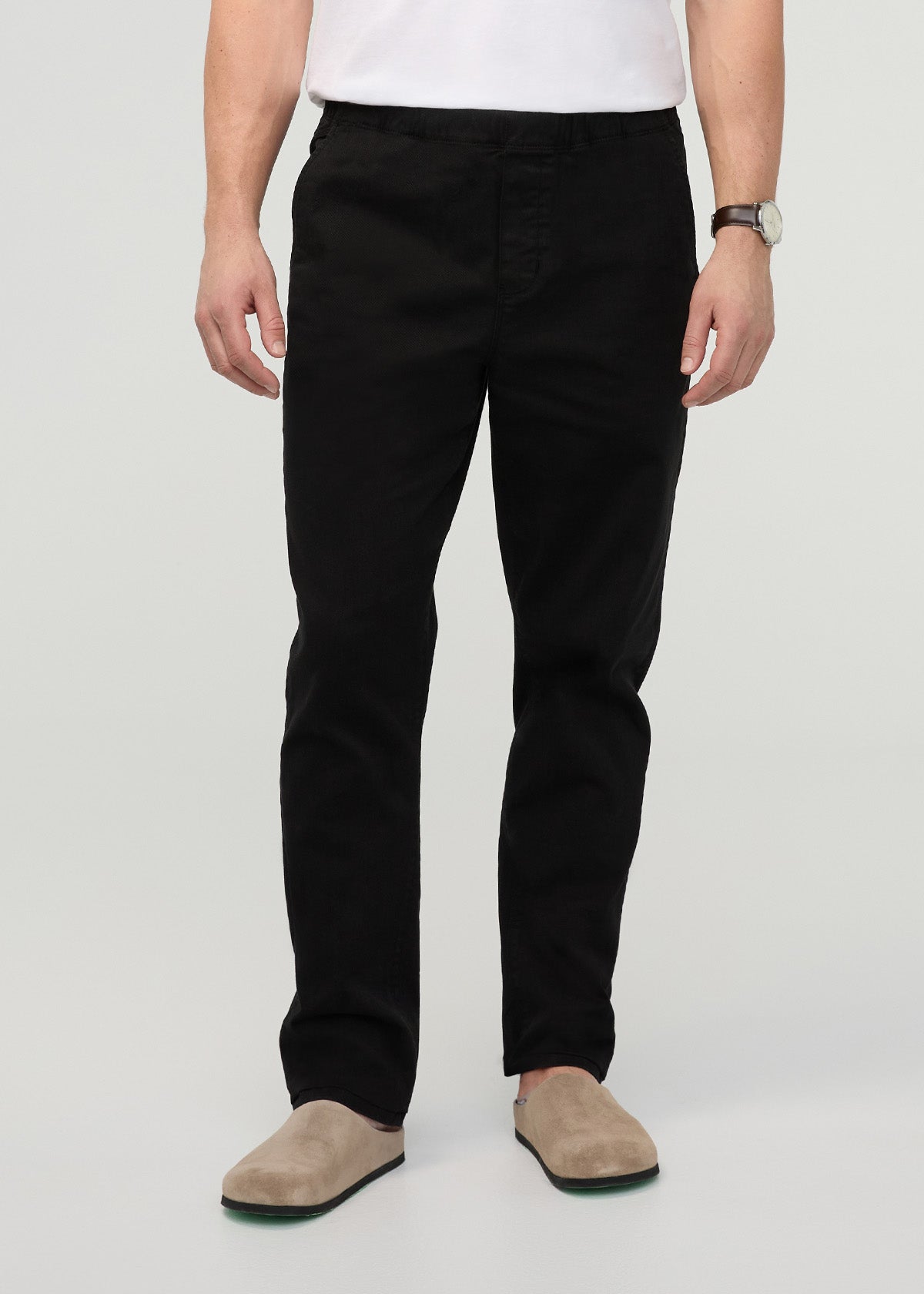 Men's Black Pull-On FlexTwill Pant Front