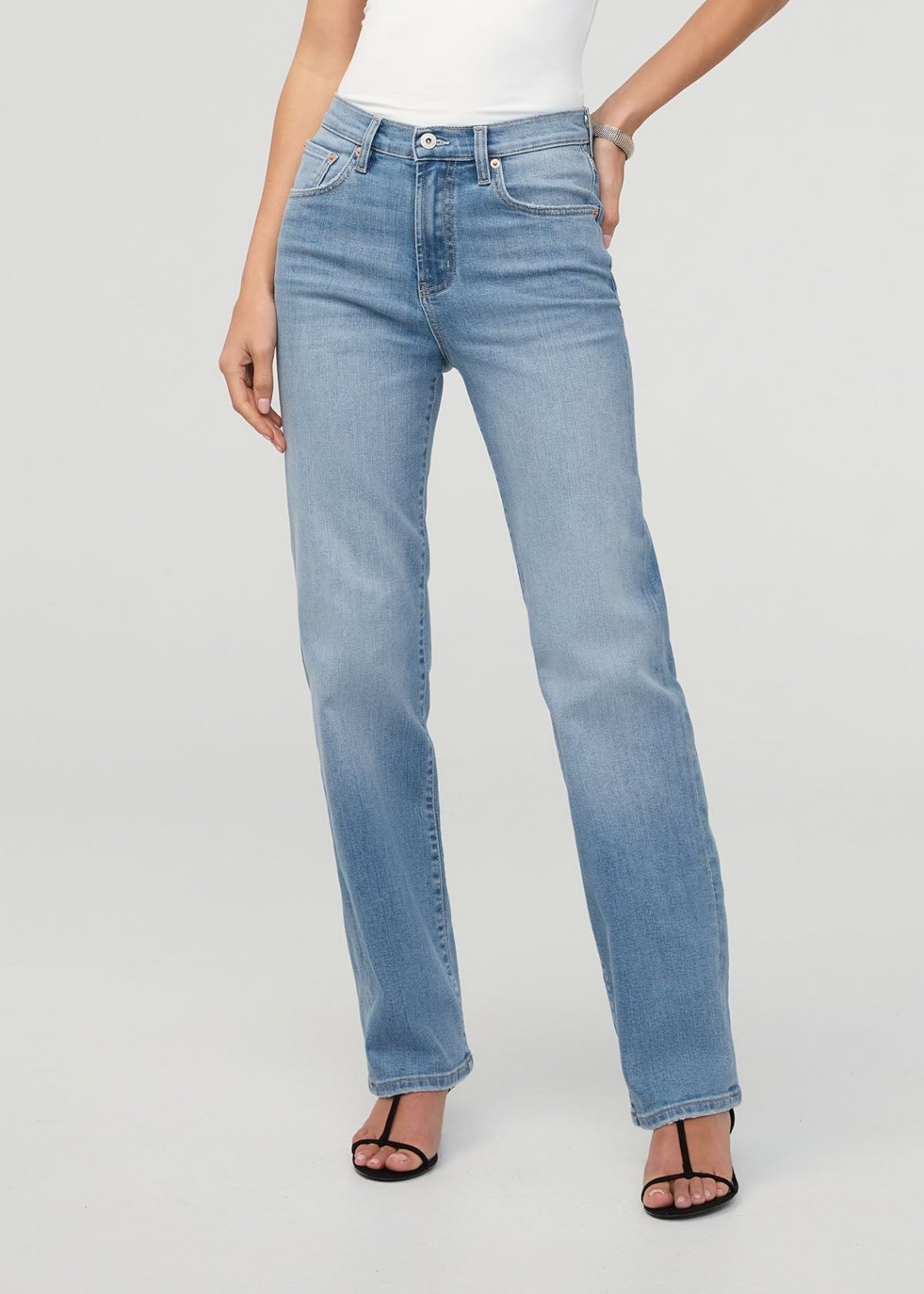 women's current high rise straight jeans front