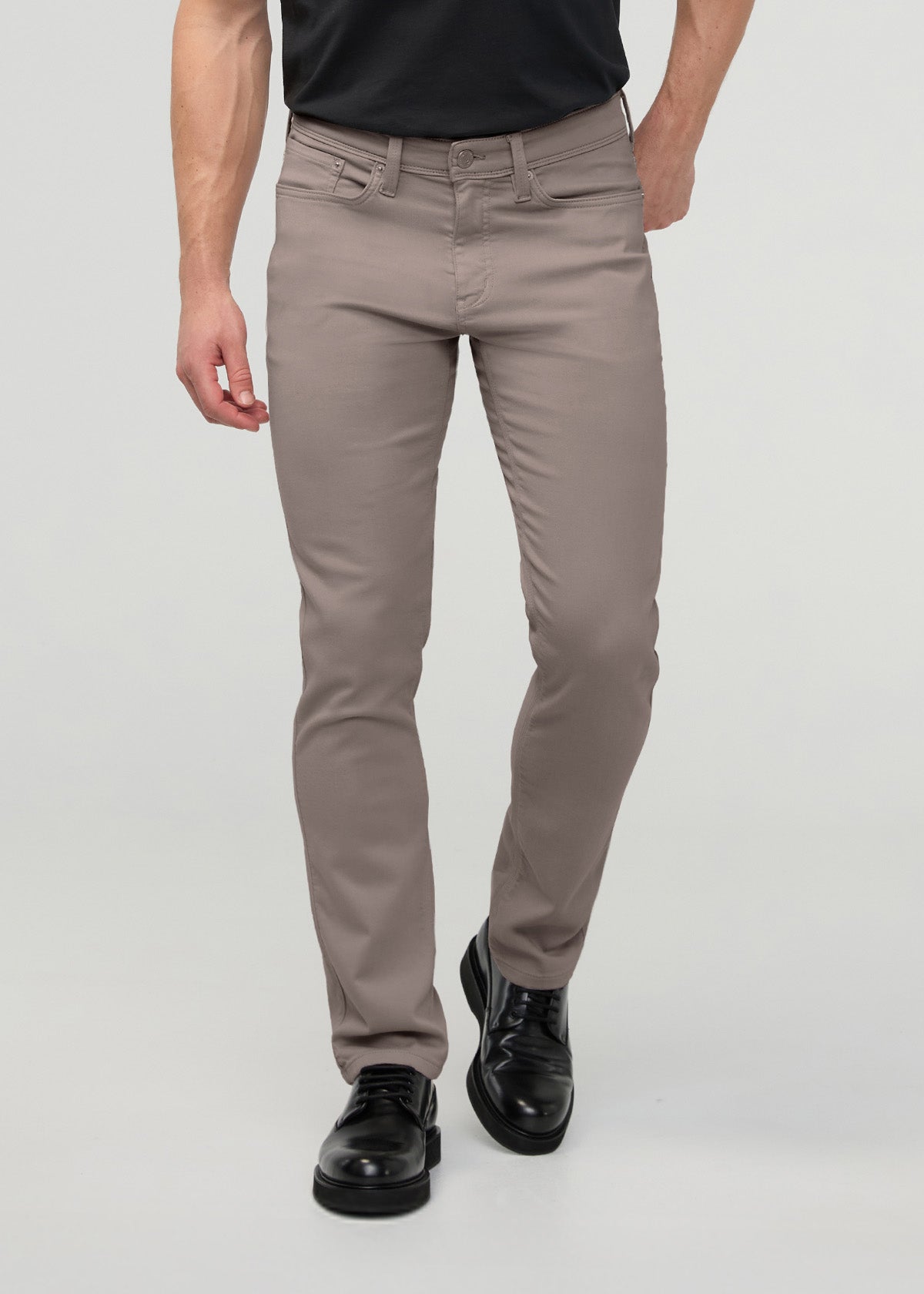 Men's Black Slim Straight Fit Dress Sweatpant front