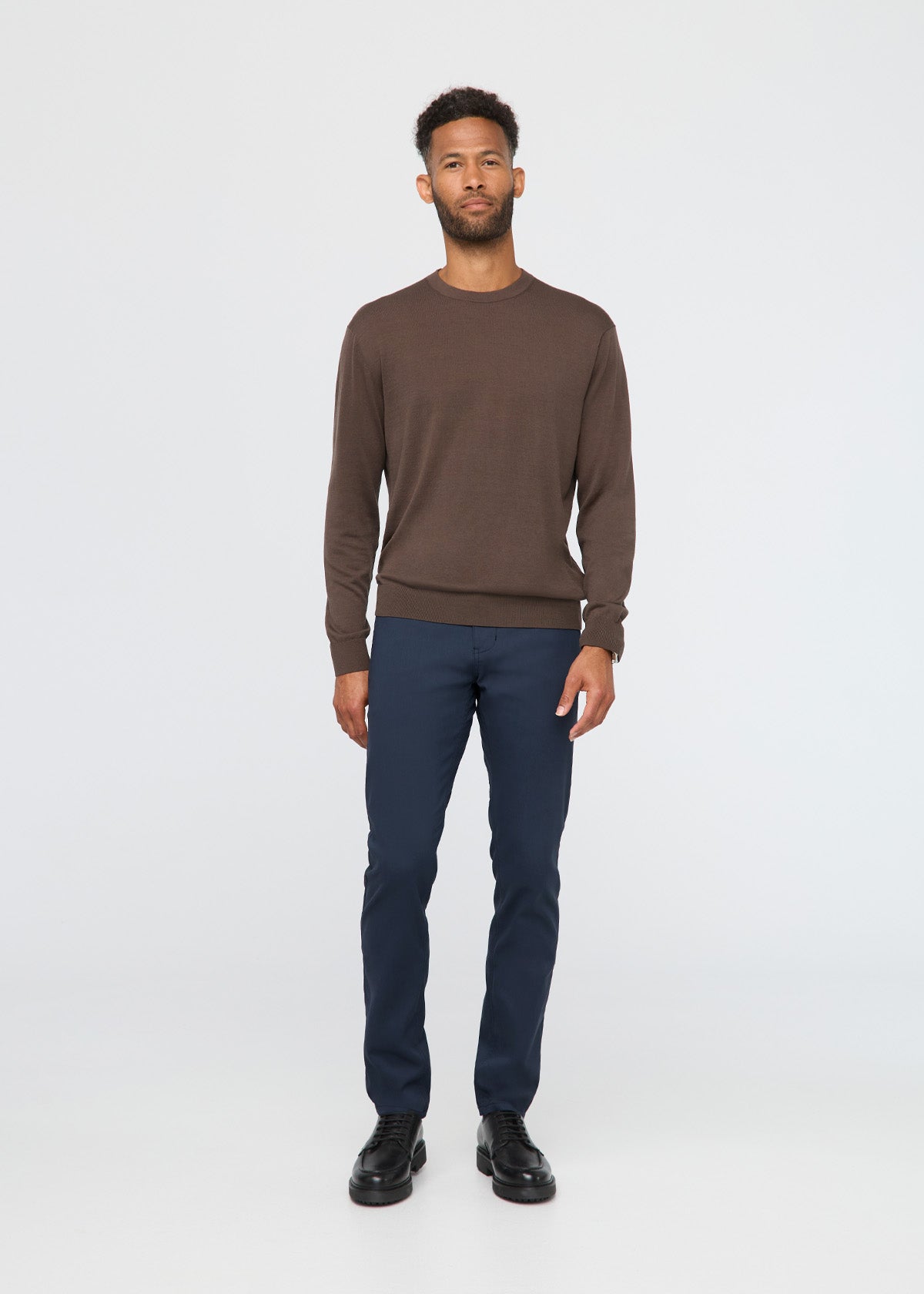 Men's Navy Slim Straight Fit Stretch Trouser Men's Navy Slim Straight Fit Stretch Trouser