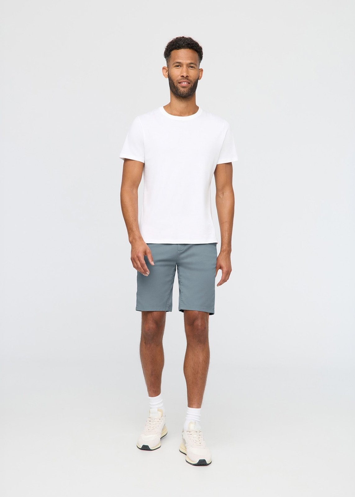 Men's Blue Lightweight Shorts Slim Fit full body