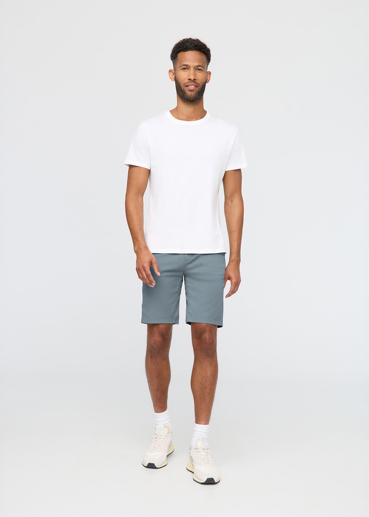 Men's Blue Lightweight Shorts Slim Fit full body