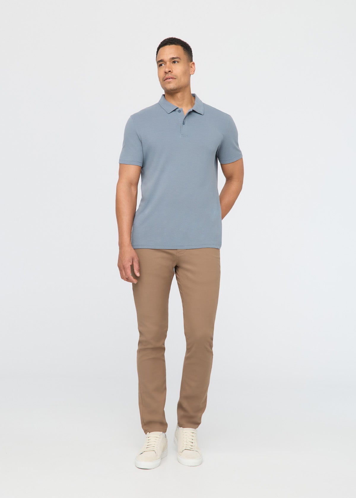 Men s Breathable Stone Blue Polo