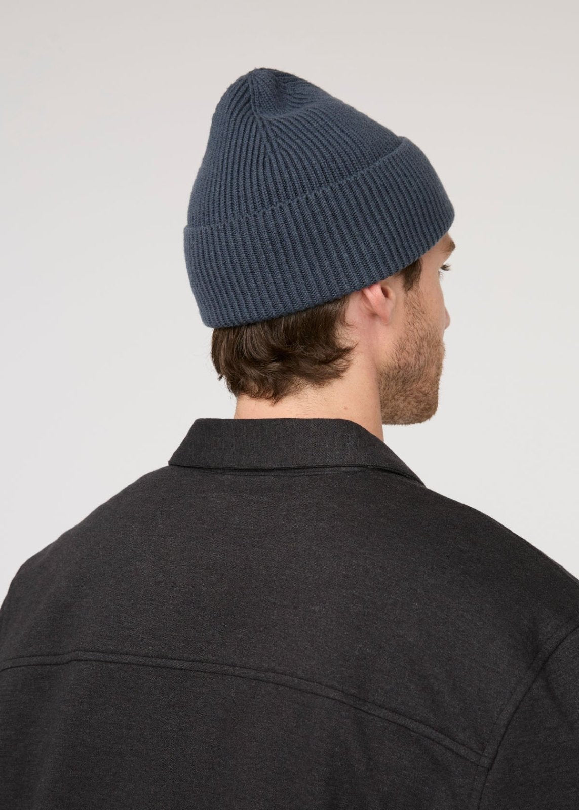 merino wool heritage blue beanie back