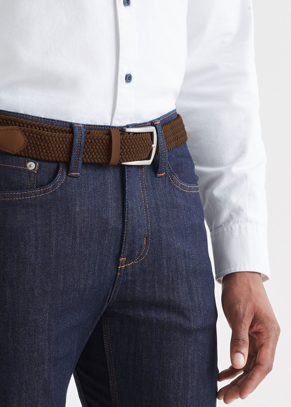 Men's Brighton Toronto Taper Leather Belt Brown #10707 - Richard David for  Men