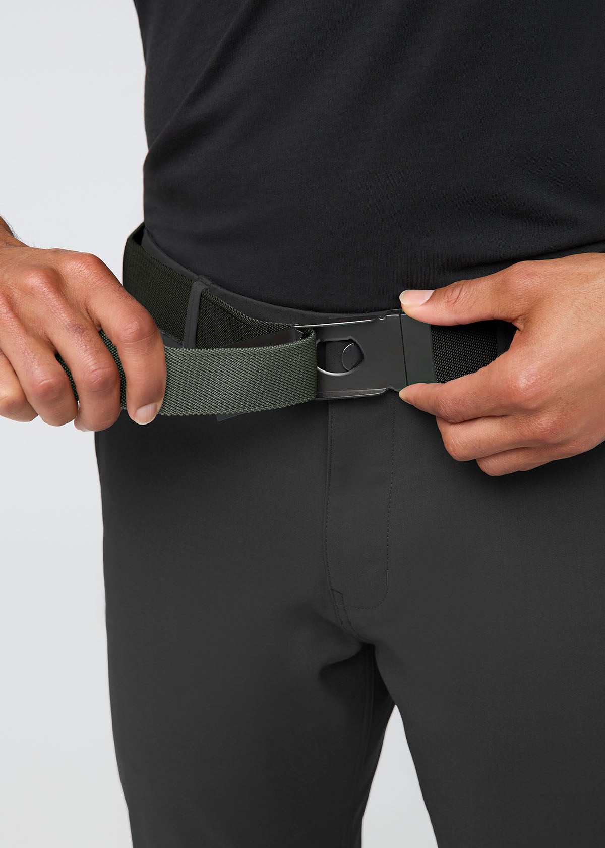 Men's Evergreen and Light Fern Reversible Stretch Belt open