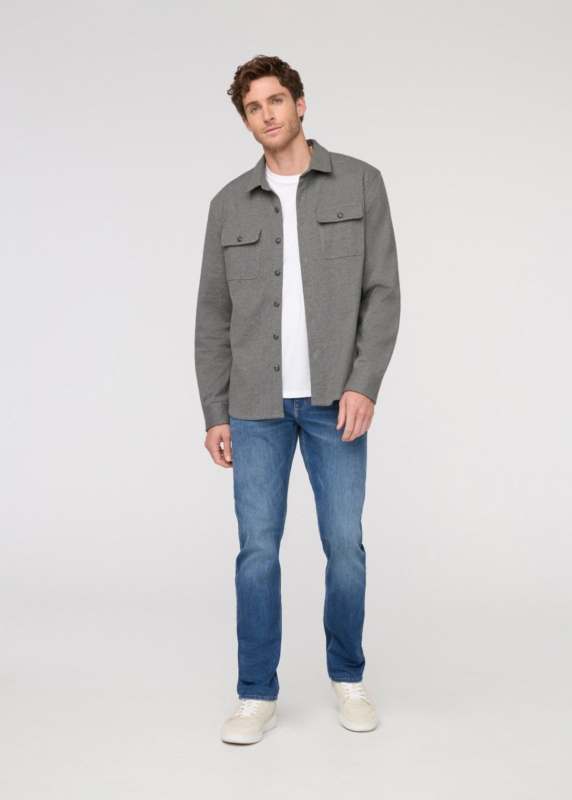 Men's Heather Grey Flannel Button Down