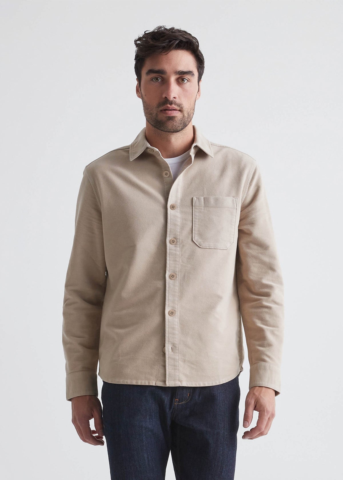 Mens solid color moleskin deals shirts