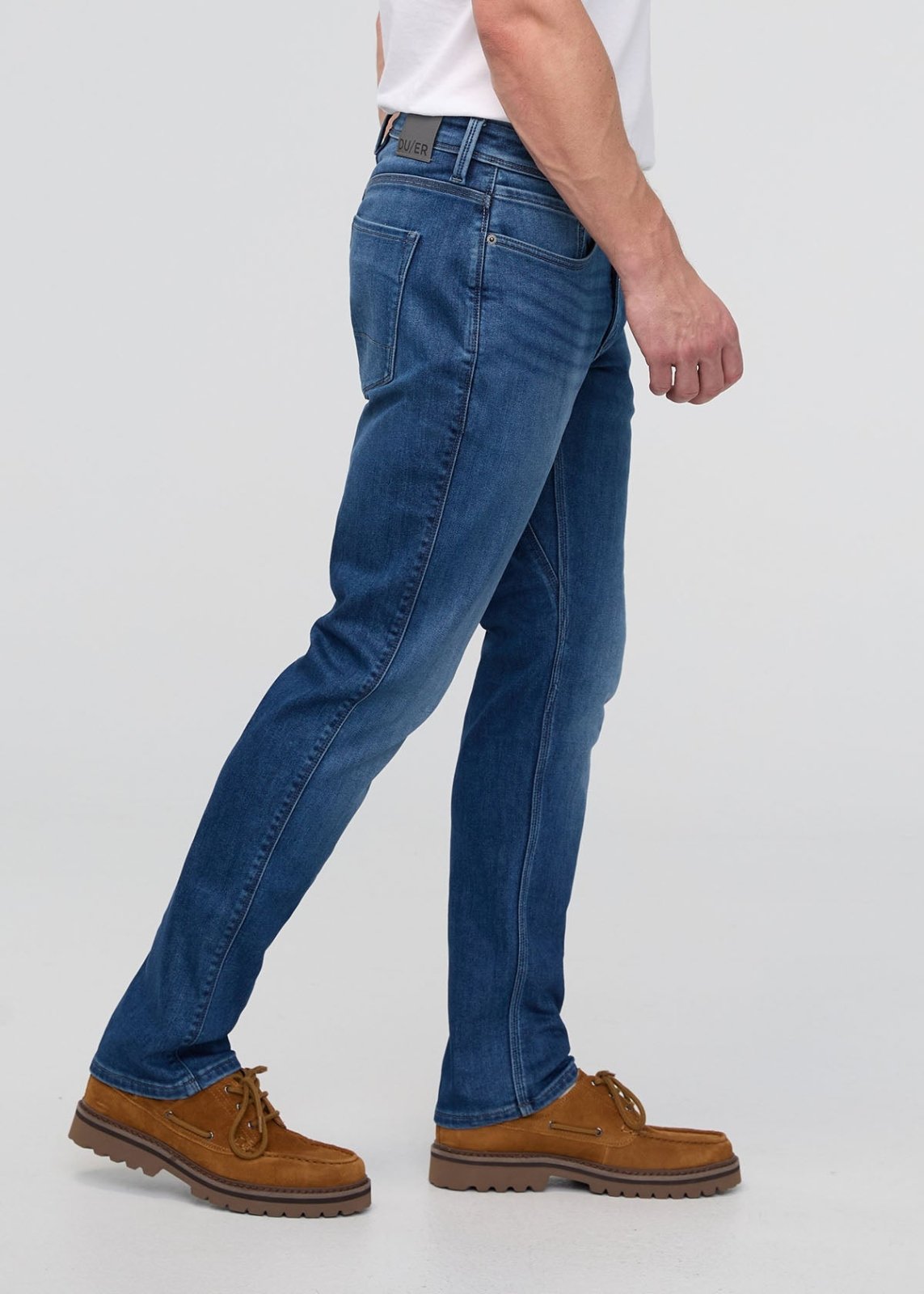 mens fleece lined blue denim side