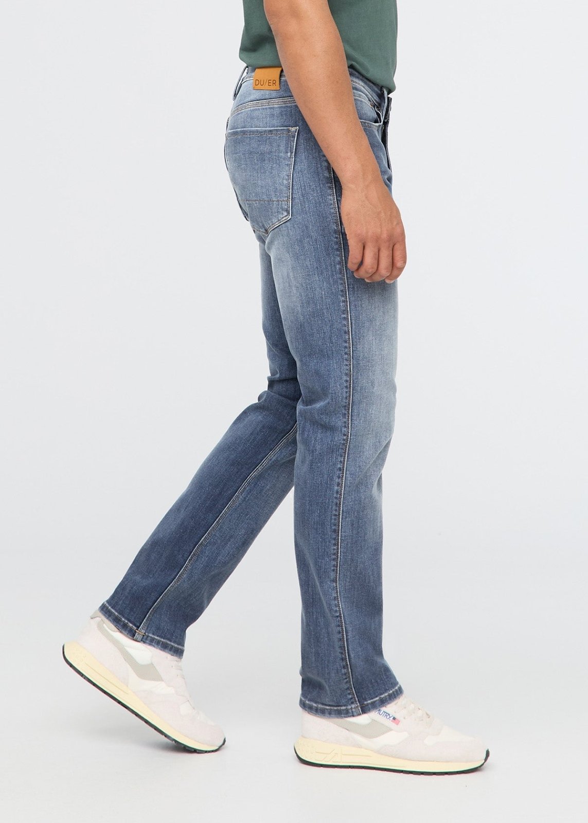 Men's Faded Straight Fit Stretch Jeans - Main Image