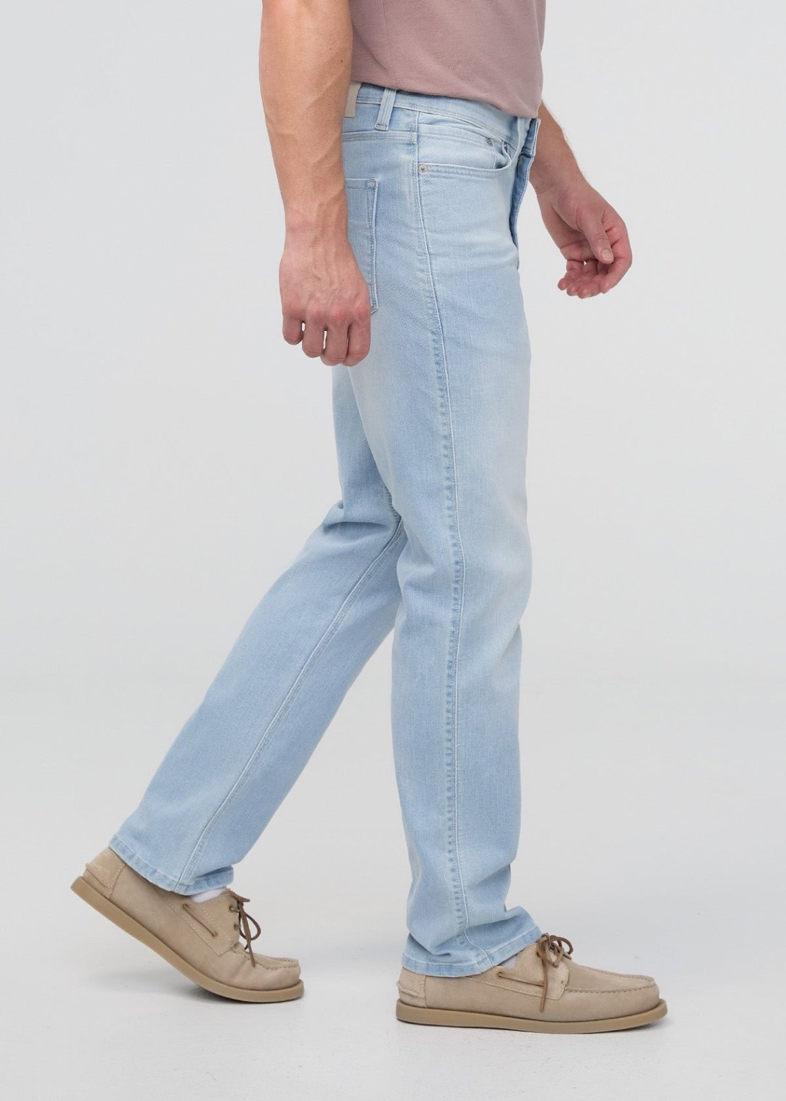 mens straight fit light blue jeans side