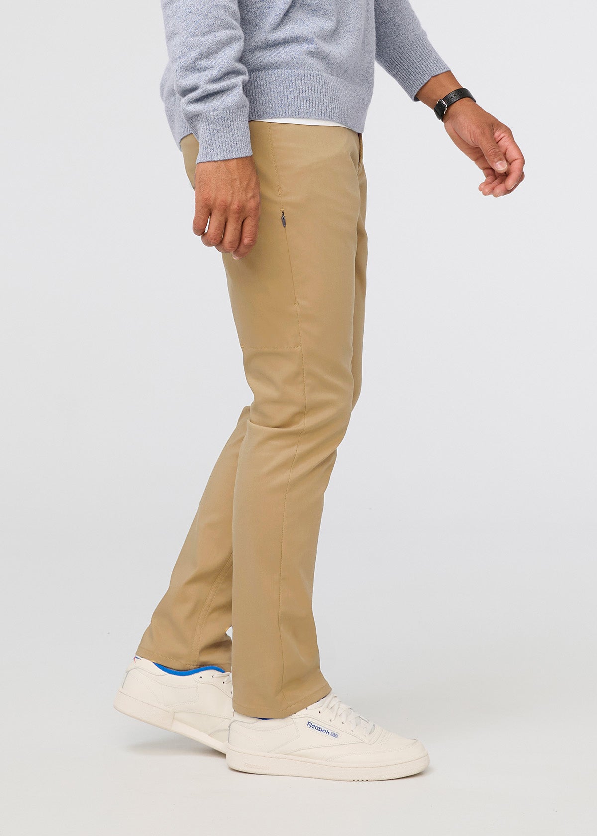 Men s Khaki Relaxed Fit Stretch Pant