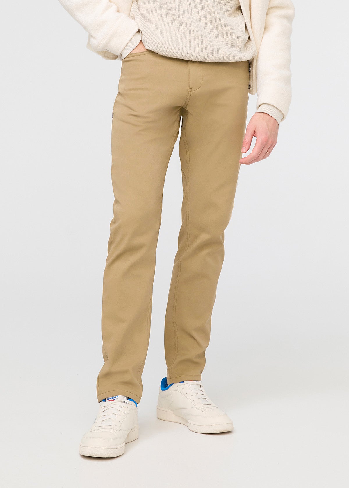 Men's khaki pants, black long sleeve top, white open shirt and black shoes  outfit | Black outfit men, Shirt outfit men, Brown pants men