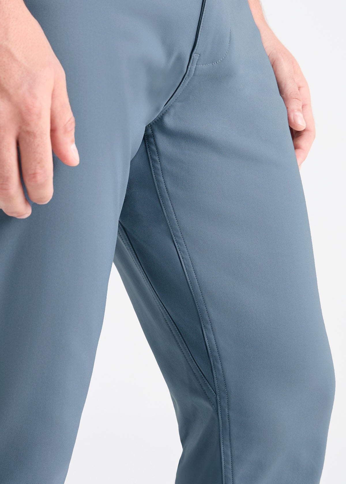 mens light blue slim fit stretch pant gusset