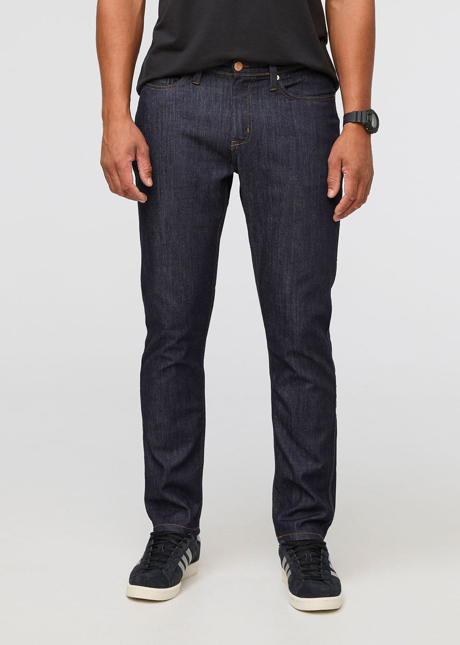 Fur Bottom Hem Washed Stretch Denim Pants main image 0