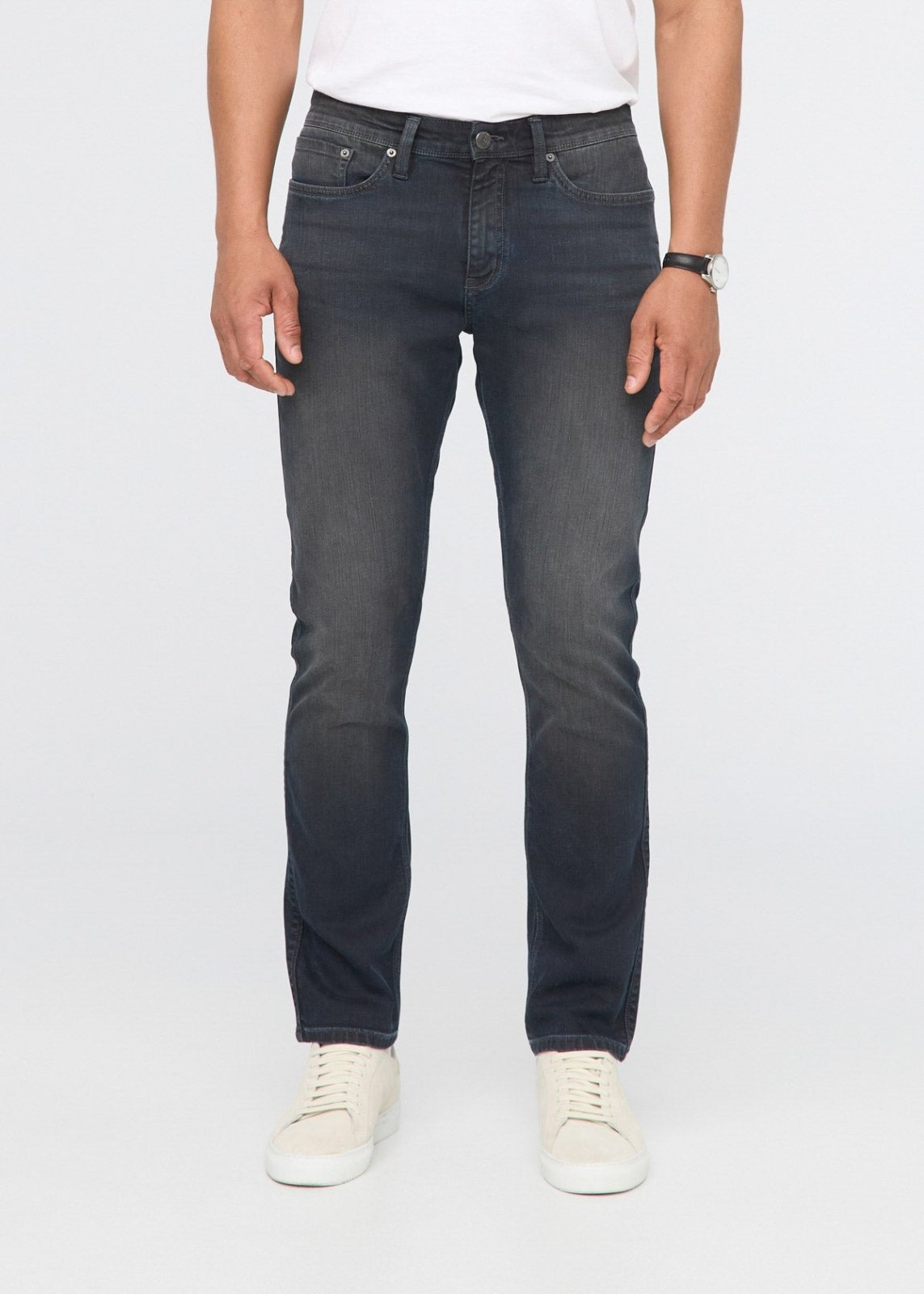 mens midnight relaxed fit stretch jeans front