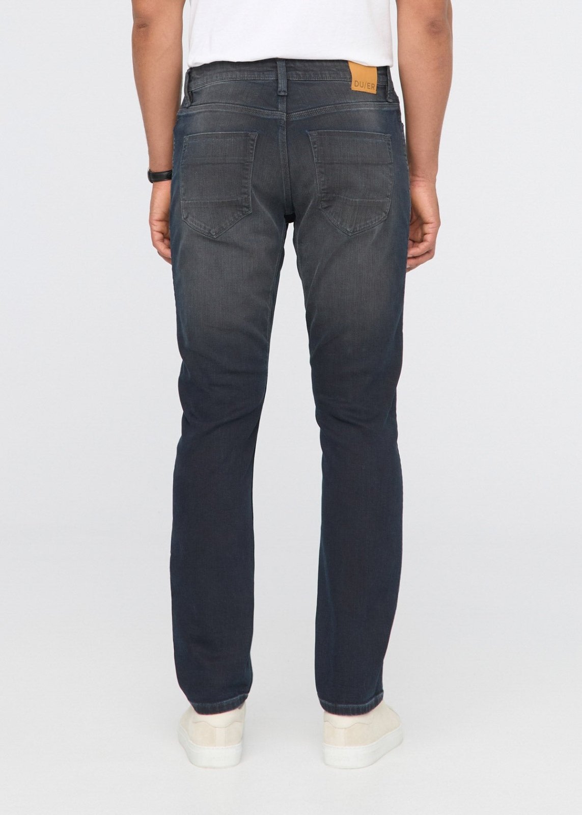 mens midnight relaxed fit stretch jeans back