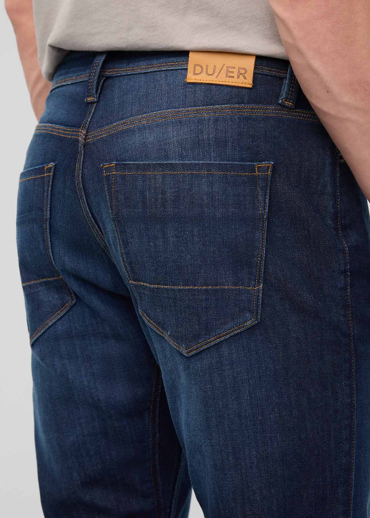Men's Marina Blue Relaxed Fit Stretch Jeans Back Detail