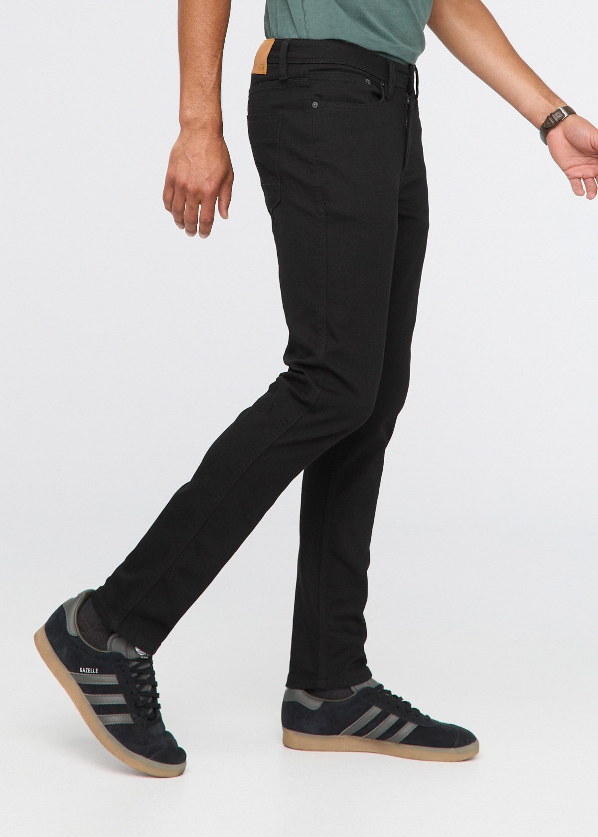 Men's Black Slim Fit Stretch Jeans - Main Image