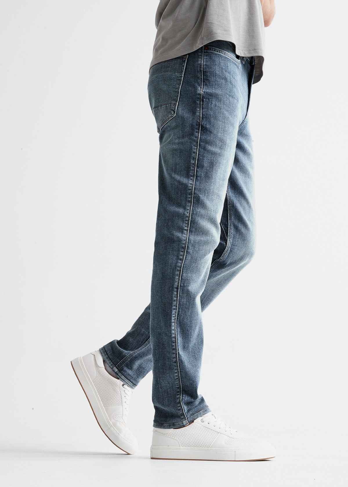 mens slim fit light blue stretch jeans side