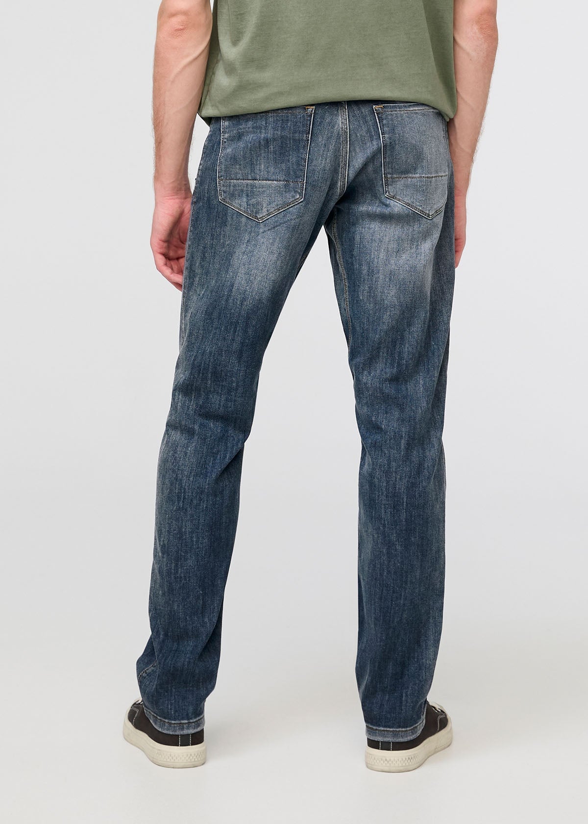 Men's Blue Athletic Straight Fit Stretch Jeans