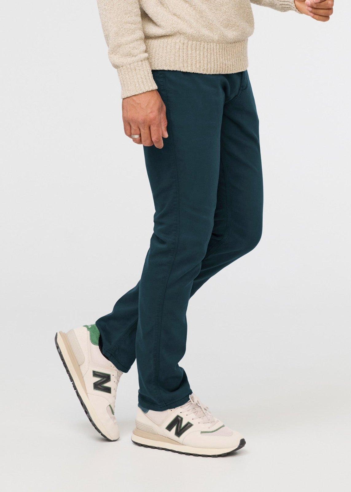 man wearing dark sail relaxed fit sweatpant side