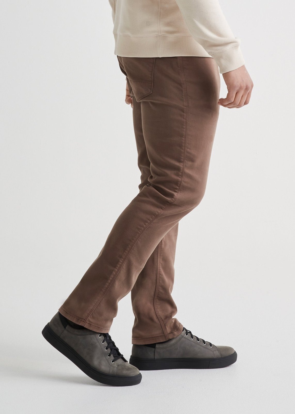 mens brown relaxed fit dress sweatpant side