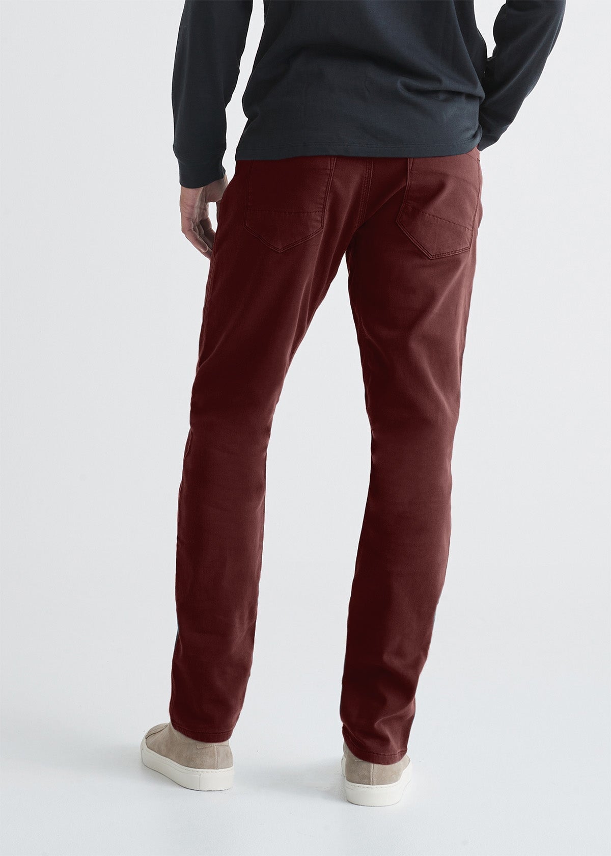 mens dark red relaxed fit dress sweatpant backl