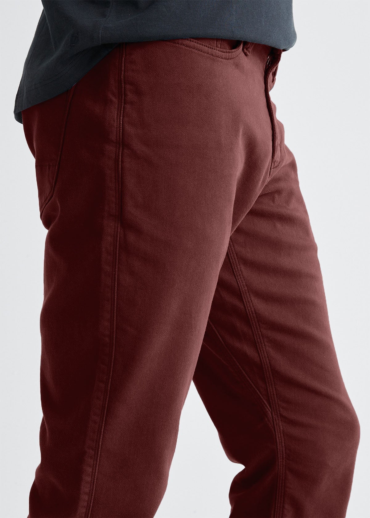 mens dark red relaxed fit dress sweatpant gusset
