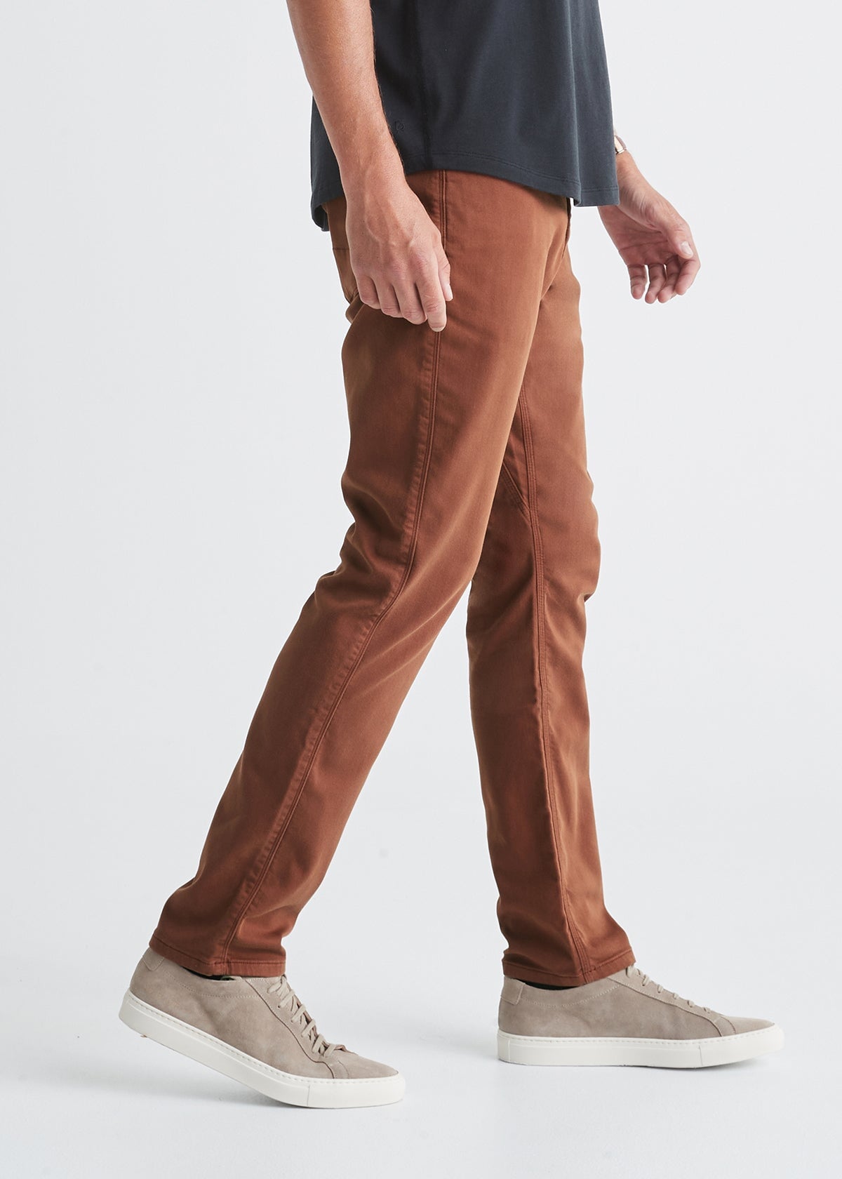 mens red-brown relaxed fit dress sweatpant side