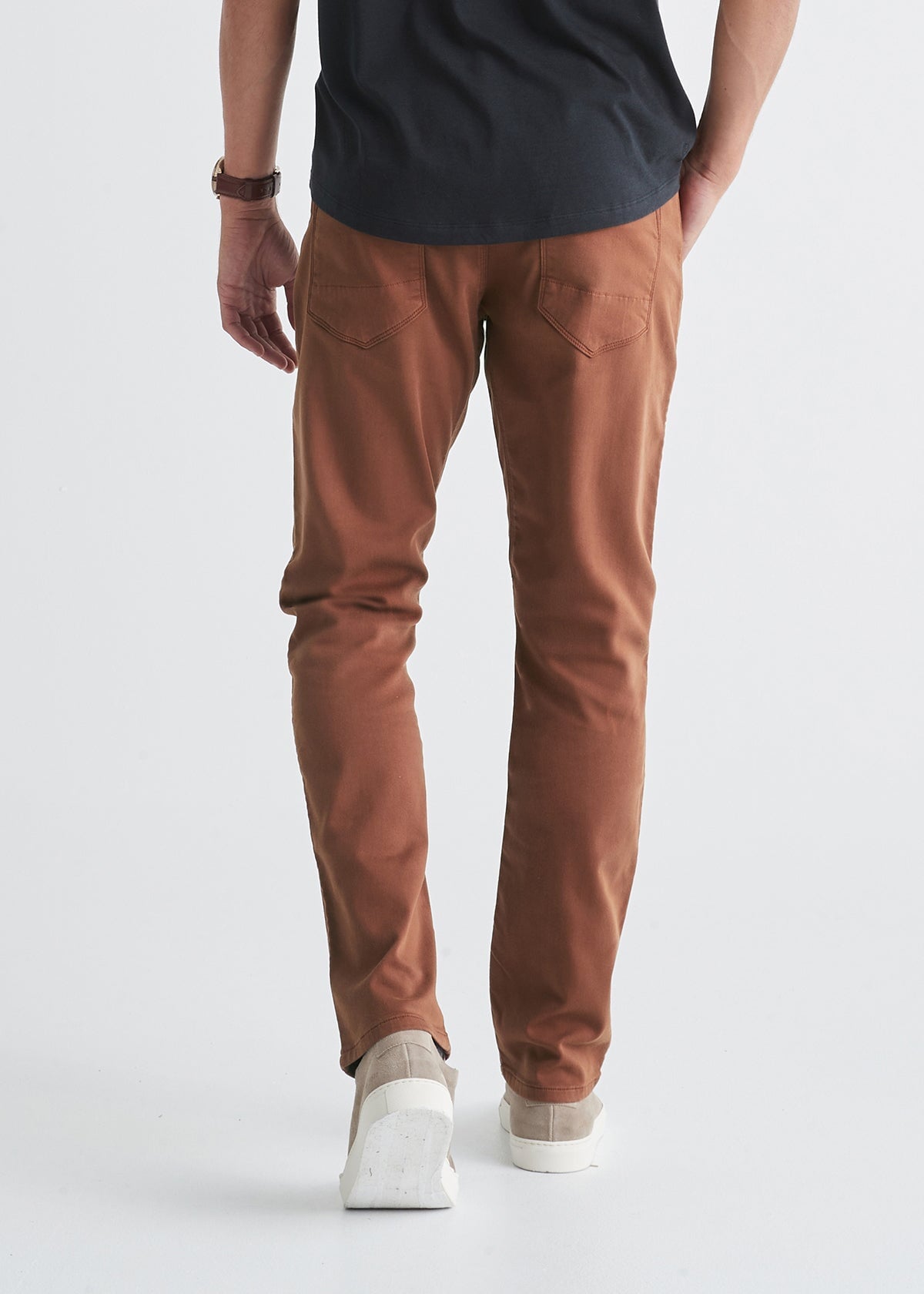 mens red-brown relaxed fit dress sweatpant back