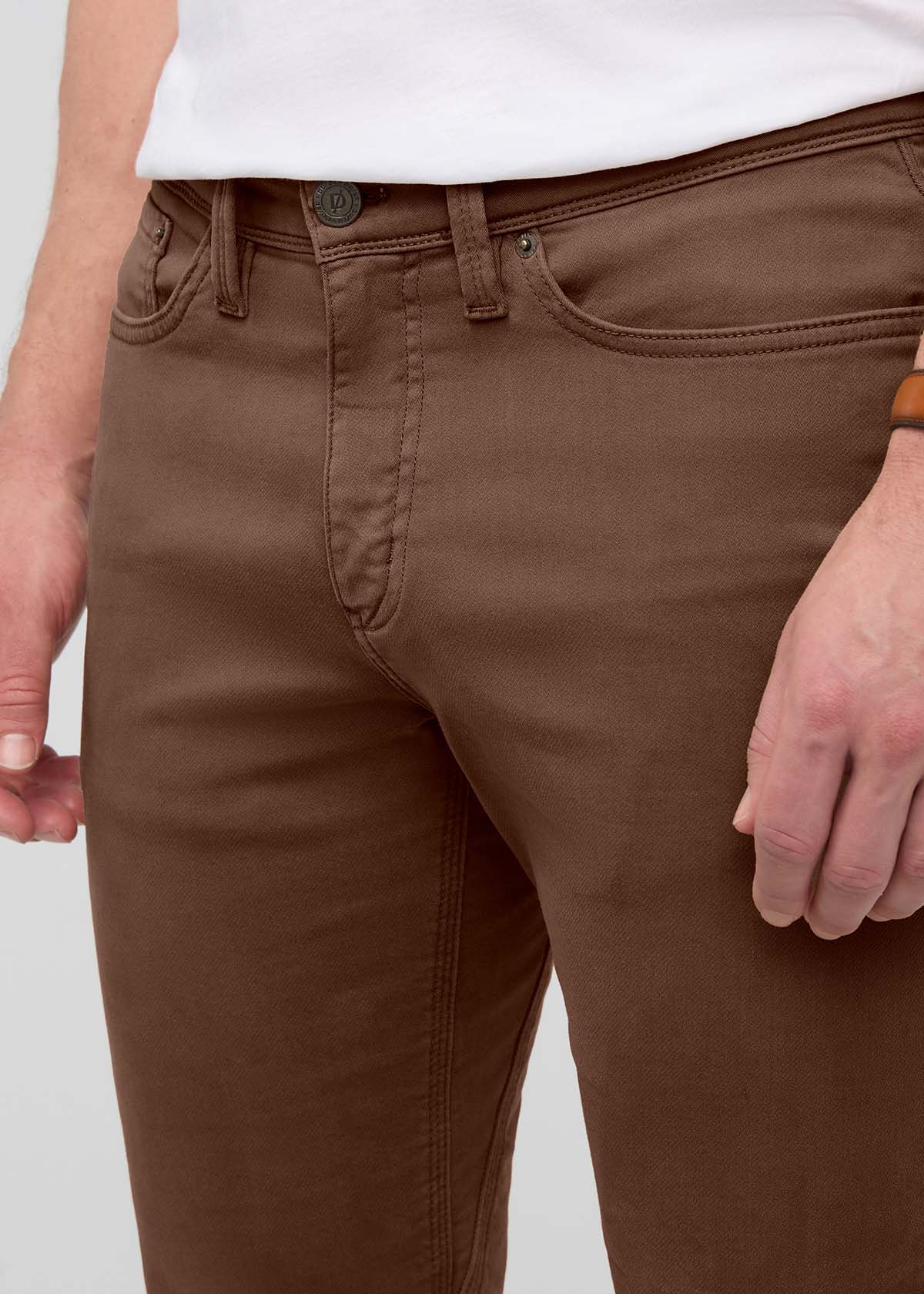 Men's Deep Taupe Slim Fit Dress Sweatpant Front Detail