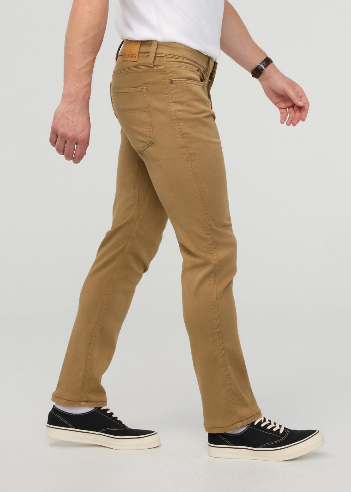 Men's Camel Slim Straight Fit Dress Sweatpant Side