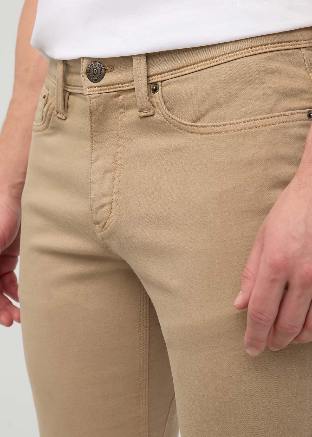 mens khaki slim straight dress sweatpant front waistband